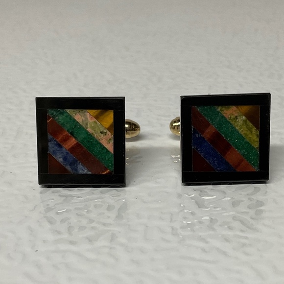 Men’s Cufflinks Inlay Design - Picture 1 of 4